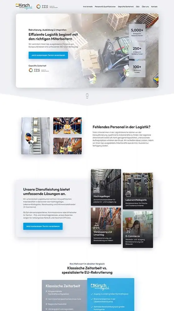 Kirsch Services GmbH & Co.KG - Kunden Webseite - Webseiten Designer