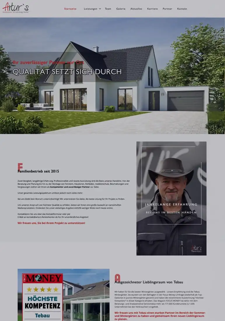 Kunden Webseite Vorher